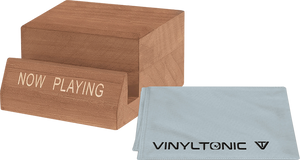 Vinyl Tonic VT21C - 'Now Playing' Wooden Stand With Microfibre Cloth [Accessories]