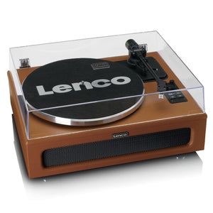 LENCO LS-430BN - Record Player with 4 built-in speakers - Brown [Tech & Turntables]