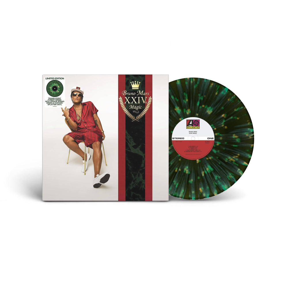 Golden Discs VINYL 24K Magic (Exclusive Translucent Forest Green with Opaque Spring Green and Custard Splatter Edition) - Bruno Mars [Colour Vinyl]