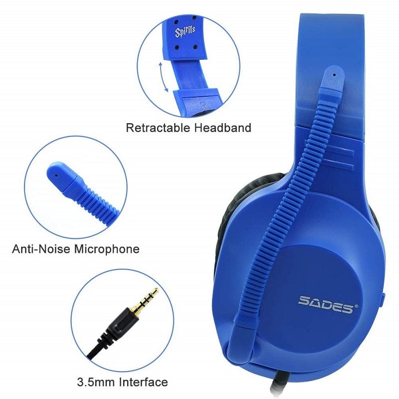 Golden Discs Accessories Sades Spirits Universal Blue Gaming Headset SA-721 [Accessories]