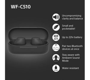 SONY WF-C510 Wireless Bluetooth Earbuds - Black [Accessories]