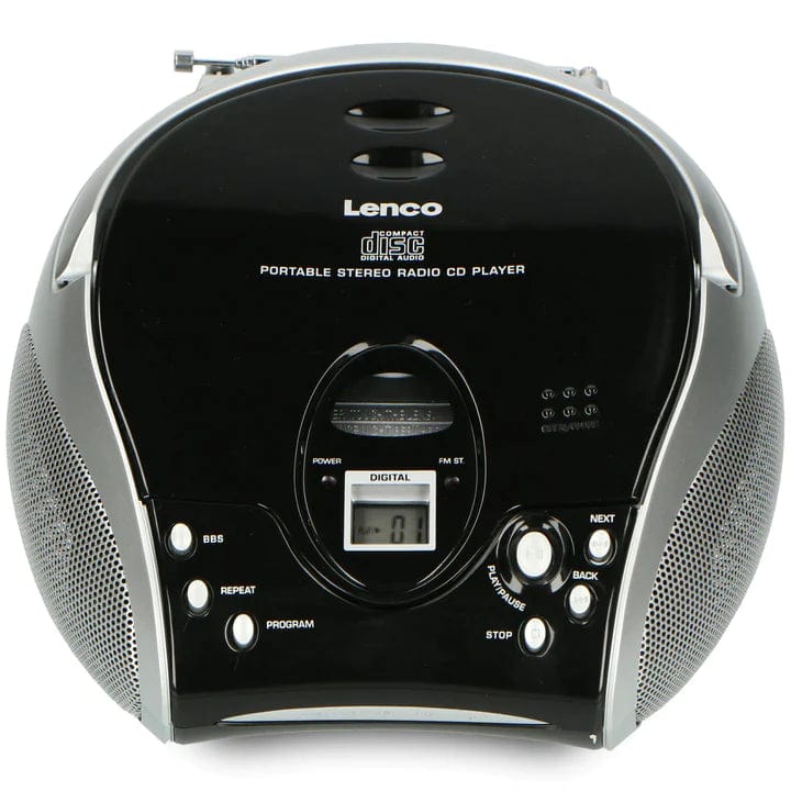 Golden Discs Tech & Turntables Lenco SCD-24 - Portable CD Player And Radio - Black/Silver [Tech & Turntables]