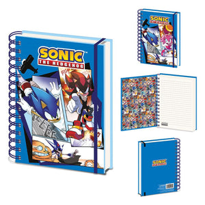Sonic The Hedgehog (Comic Strip Jump Out) A5 3D [Notebook]