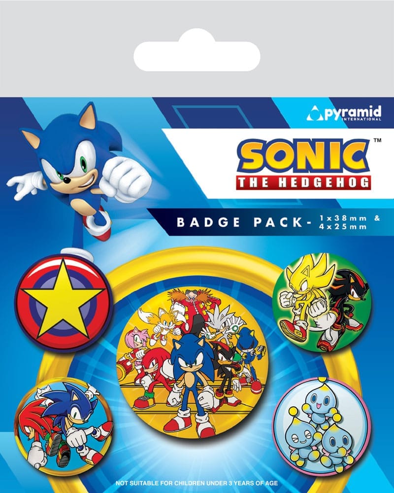 Golden Discs Posters & Merchandise Sonic the Hedgehog Pin-Back Buttons 5-Pack [Badge]