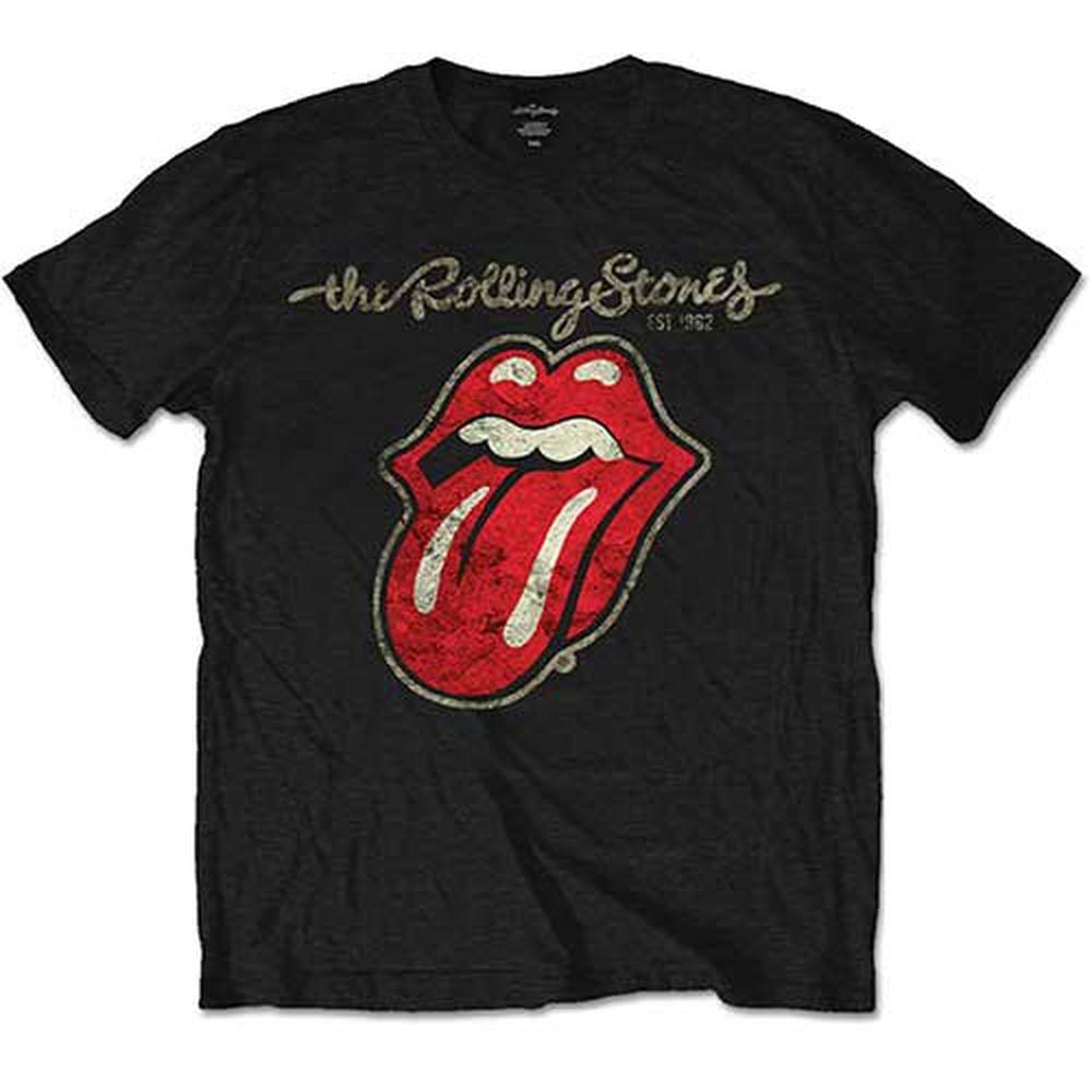 Golden Discs T-Shirts Rolling Stones Tongue - Black - Large [T-Shirts]
