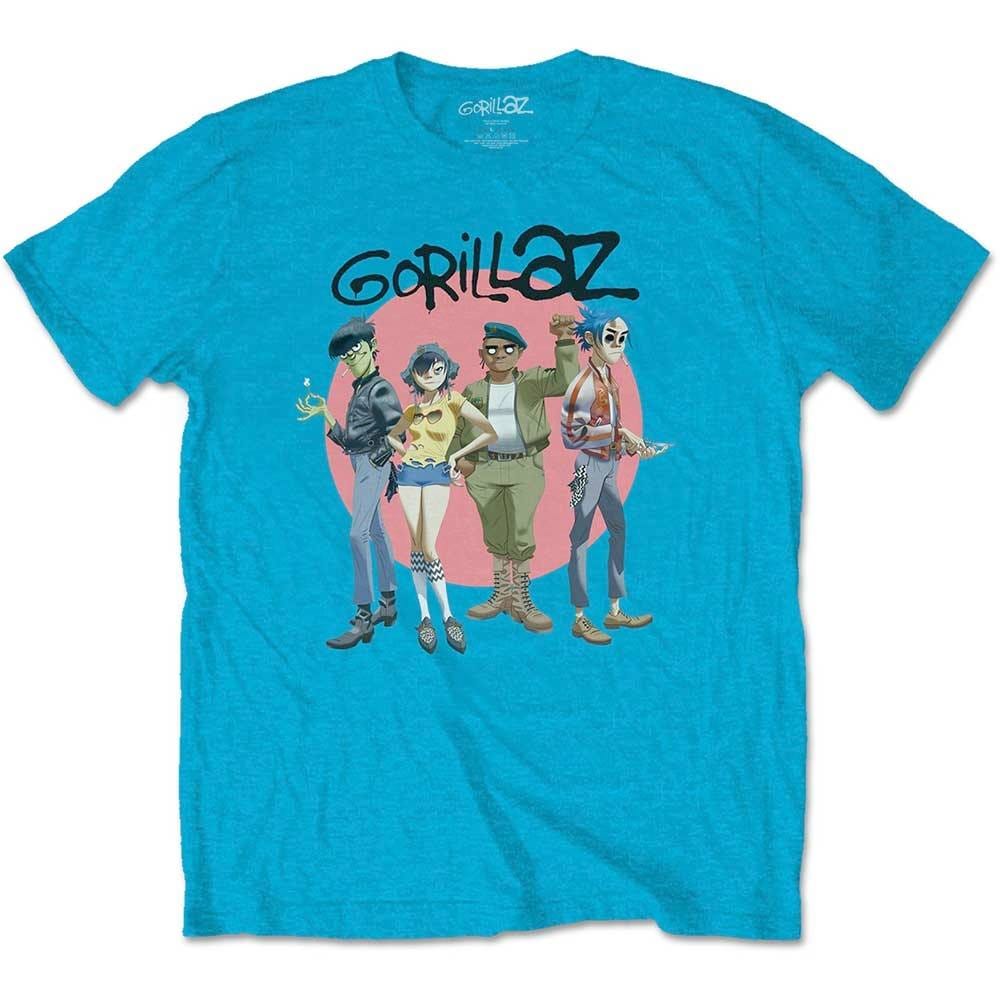 Golden Discs T-Shirts Gorillaz Group Circle Rise Blue - Large [T-Shirts]