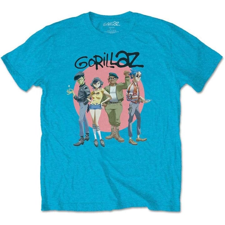 Golden Discs T-Shirts Gorillaz Group Circle Rise Blue - 2XL [T-Shirts]