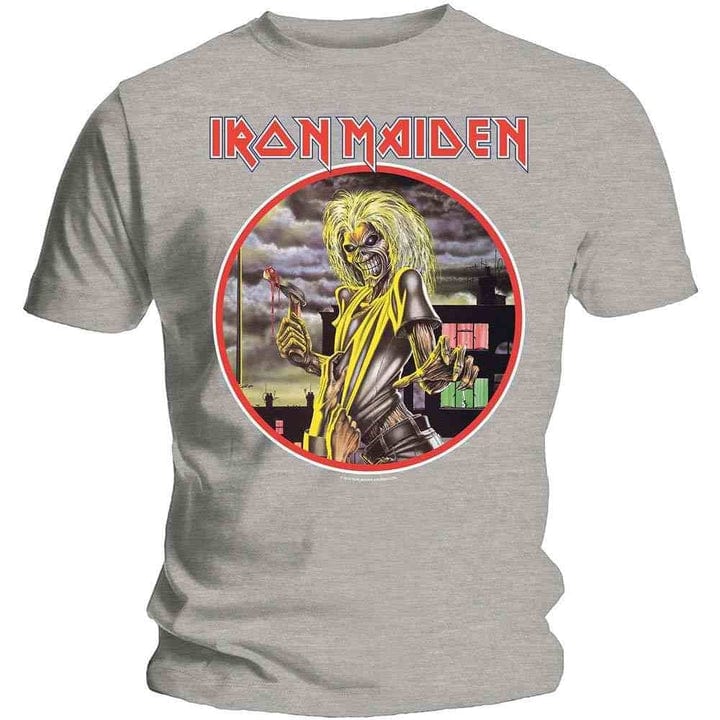 Golden Discs T-Shirts Iron Maiden: Killers Circle - Grey - Small [T-Shirts]