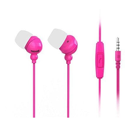 Golden Discs Accessories Maxell 303762 Plugz + Mic In-Ear Earphones with Microphone - PINK [Accessories]