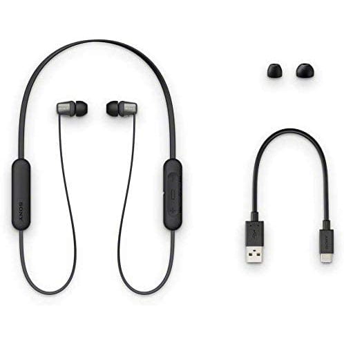 Golden Discs Accessories Sony WI-C310 Bluetooth Wireless In-Ear Headphones with Mic, Black [Accessories]
