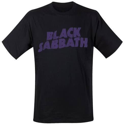 Golden Discs T-Shirts Black Sabbath Wavy Logo - Black - Medium [T-Shirts]