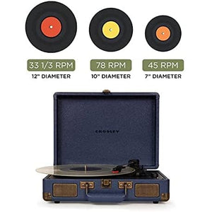 Golden Discs Tech & Turntables Crosley Cruiser Plus - Bluetooth Turntable (Navy) [Tech & Turntables]