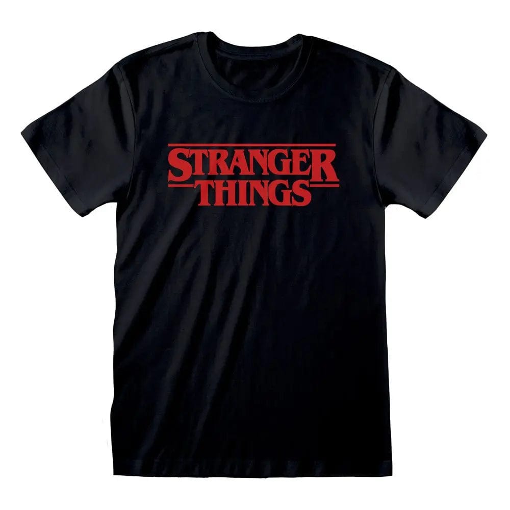 Golden Discs T-Shirts Stranger Things Logo - Black - XL [T-Shirts]