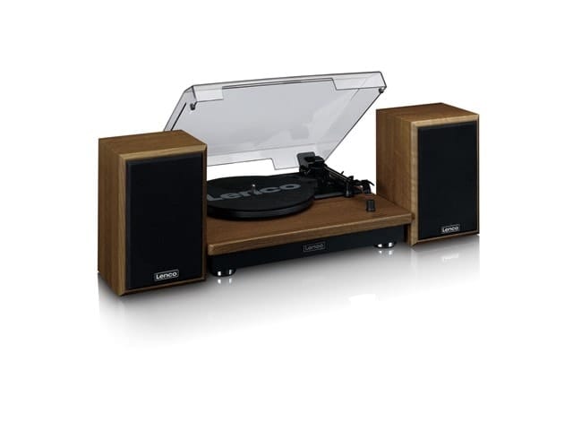Golden Discs Tech & Turntables Lenco LS-100 - Turntable With Speakers (Wood) [Tech & Turntables]