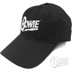 Golden Discs Posters & Merchandise BOWIE WHITE FLASH LOGO, Black [Cap]