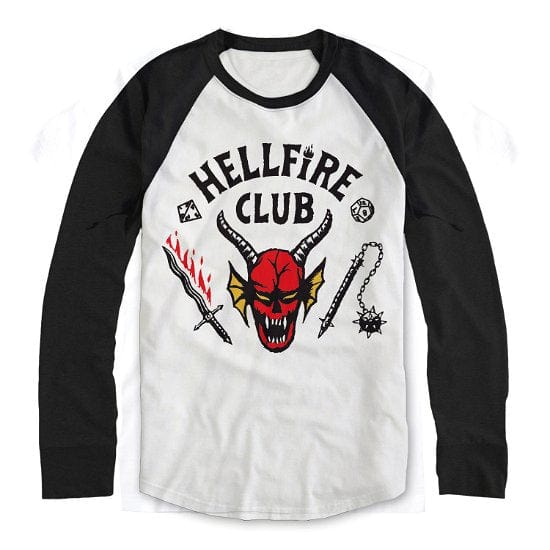 Golden Discs T-Shirts Stranger Things - Hellfire Club - Long Sleeve Raglan - 2XL [T-Shirts]