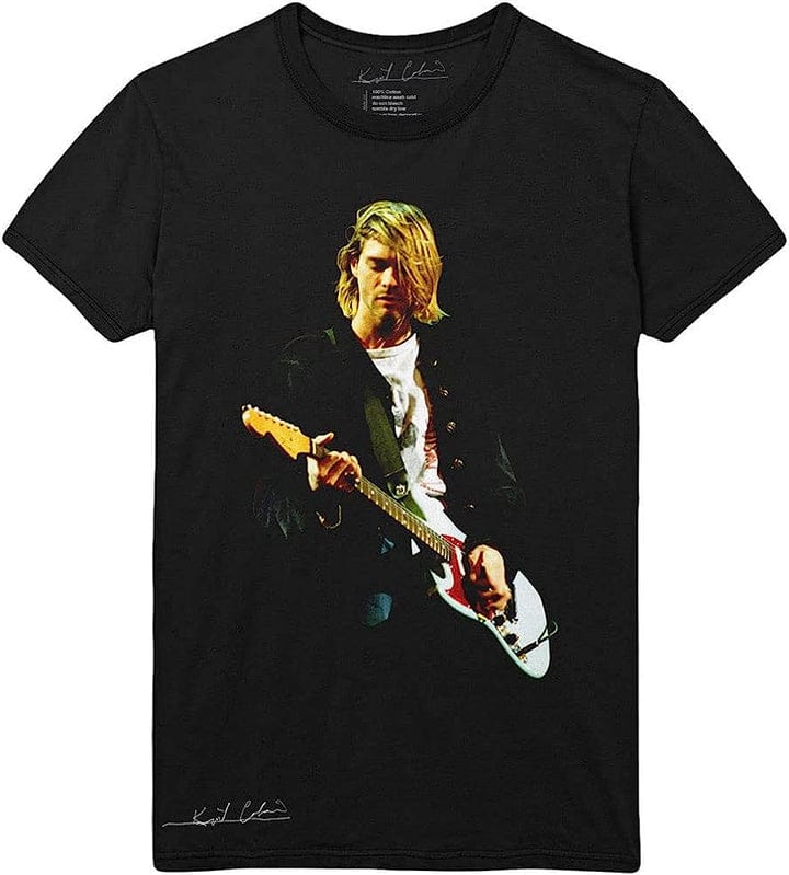 Golden Discs T-Shirts Kurt Cobain Guitar Photo Colour - Black - 2XL [T-Shirts]