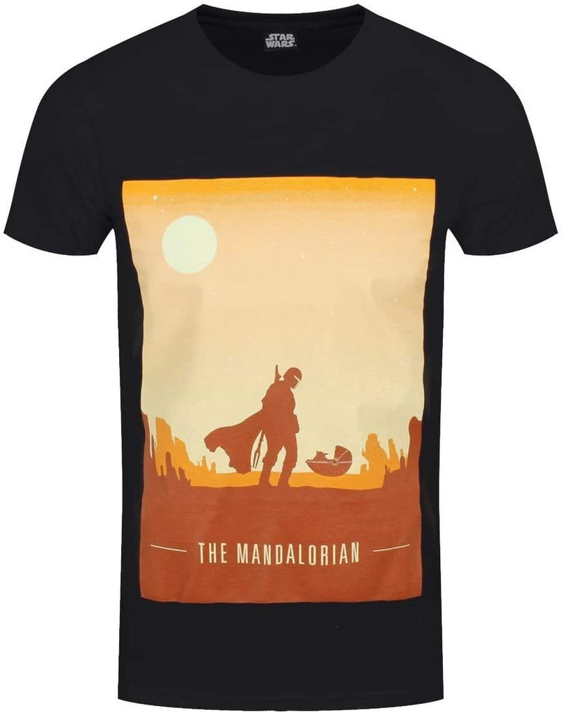 Golden Discs T-Shirts Star Wars: The Mandalorian Official Retro Poster - Medium [T-Shirts]