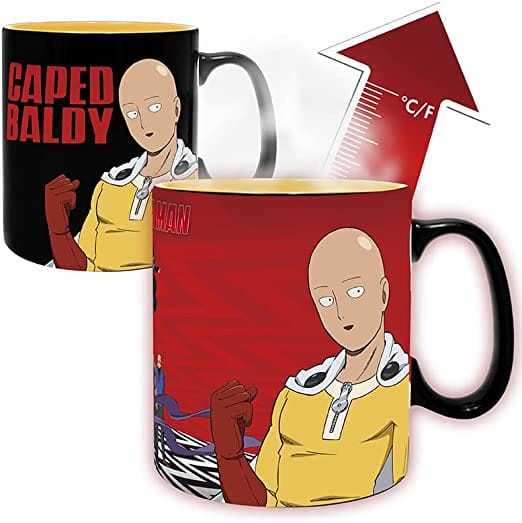 Golden Discs Posters & Merchandise One Punch Man - Thermal Effect Mug Saitama & Garou, Black Printed Ceramic [Mug]