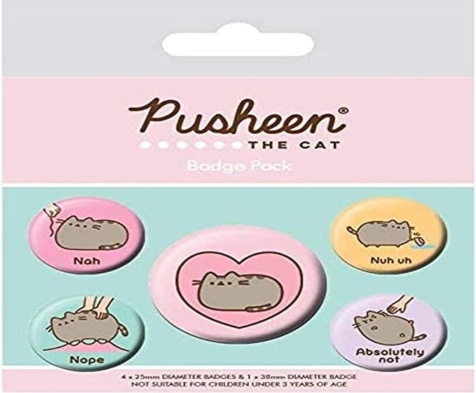 Golden Discs Posters & Merchandise The Cat Youth Pin Set - Badge Pack - Pusheen The Cat One [Badges]