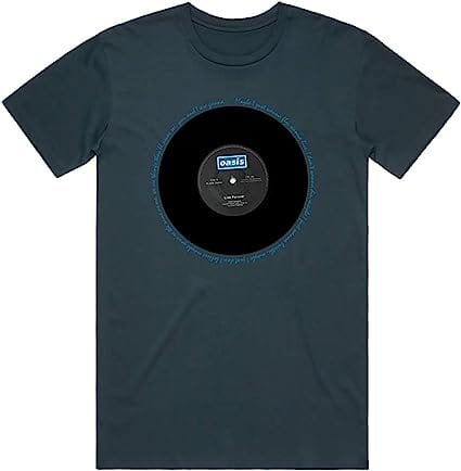 Golden Discs T-Shirts Oasis; Live Forever Single - Blue - Large [T-Shirts]