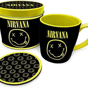 Golden Discs Mugs Nirvana Mug and Coaster Gift Tin Set Smiley [Mugs]
