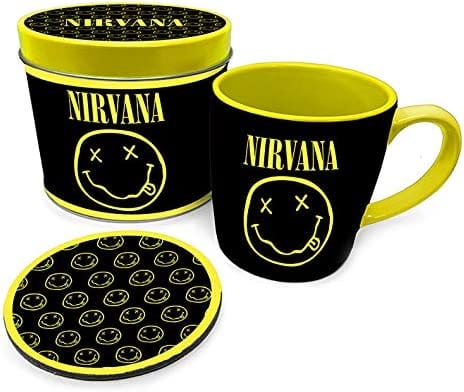 Golden Discs Mugs Nirvana Mug and Coaster Gift Tin Set Smiley [Mugs]