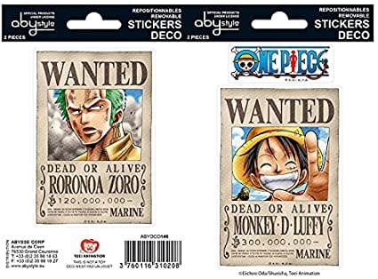 Golden Discs Stickers One Piece - Stickers Wanted Luffy [Stickers]