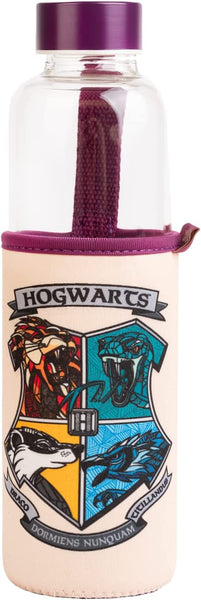 Stor Harry Potter Waterfles - Herbruikbare Siliconen Glazen Fles 585 Ml - BPA-vrij Met Borosilicaatglas