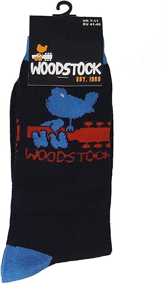 Golden Discs Posters & Merchandise Woodstock Men's Logo, Black [Socks]