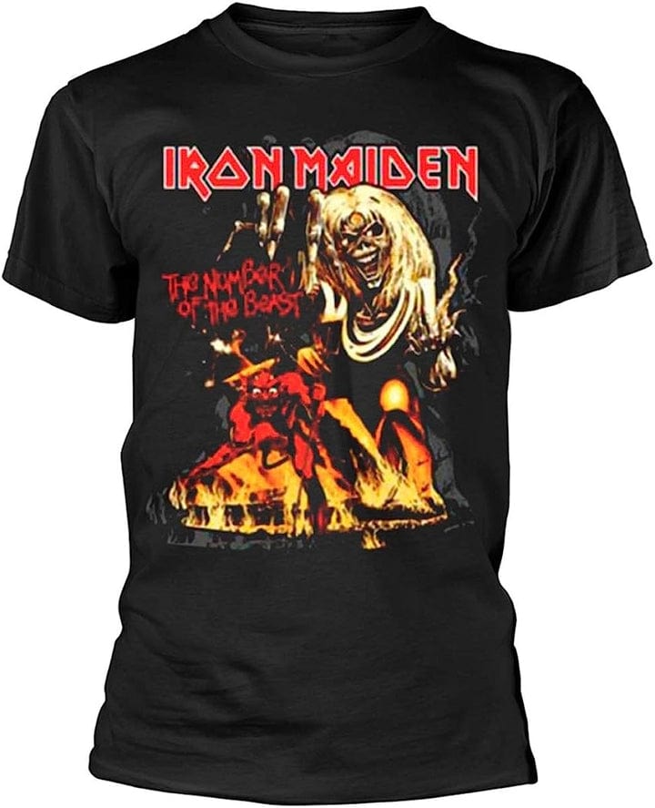 Golden Discs T-Shirts Iron Maiden "Number of the Beast" Graphic - 2XL [T-Shirts]