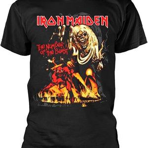 Golden Discs T-Shirts Iron Maiden "Number of the Beast" Graphic - Medium [T-Shirts]