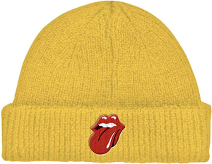 Golden Discs Posters & Merchandise Rolling Stones The Beanie Hat 72 Tongue Band Logo Official Yellow Roll Up [Hat]