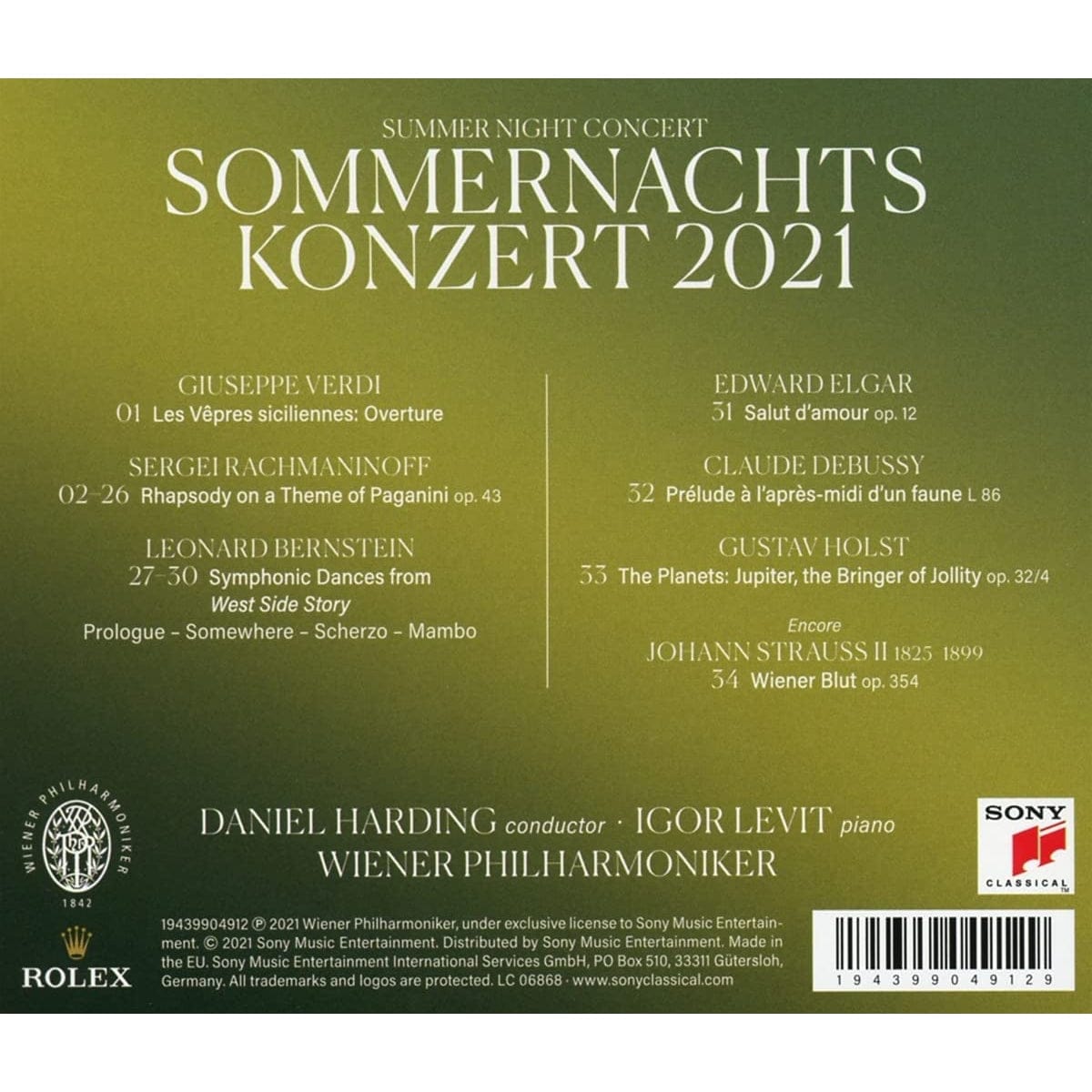–　Philharmoniker　2021　Sommernachts　[CD]　Konzert　Wiener　Golden　Discs