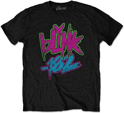 Golden Discs T-Shirts Blink 182 'Neon Logo' (Black) - Medium [T-Shirts]