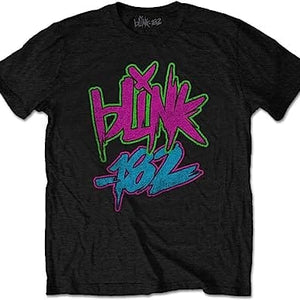 Golden Discs T-Shirts Blink 182 'Neon Logo' (Black) - 2XL [T-Shirts]
