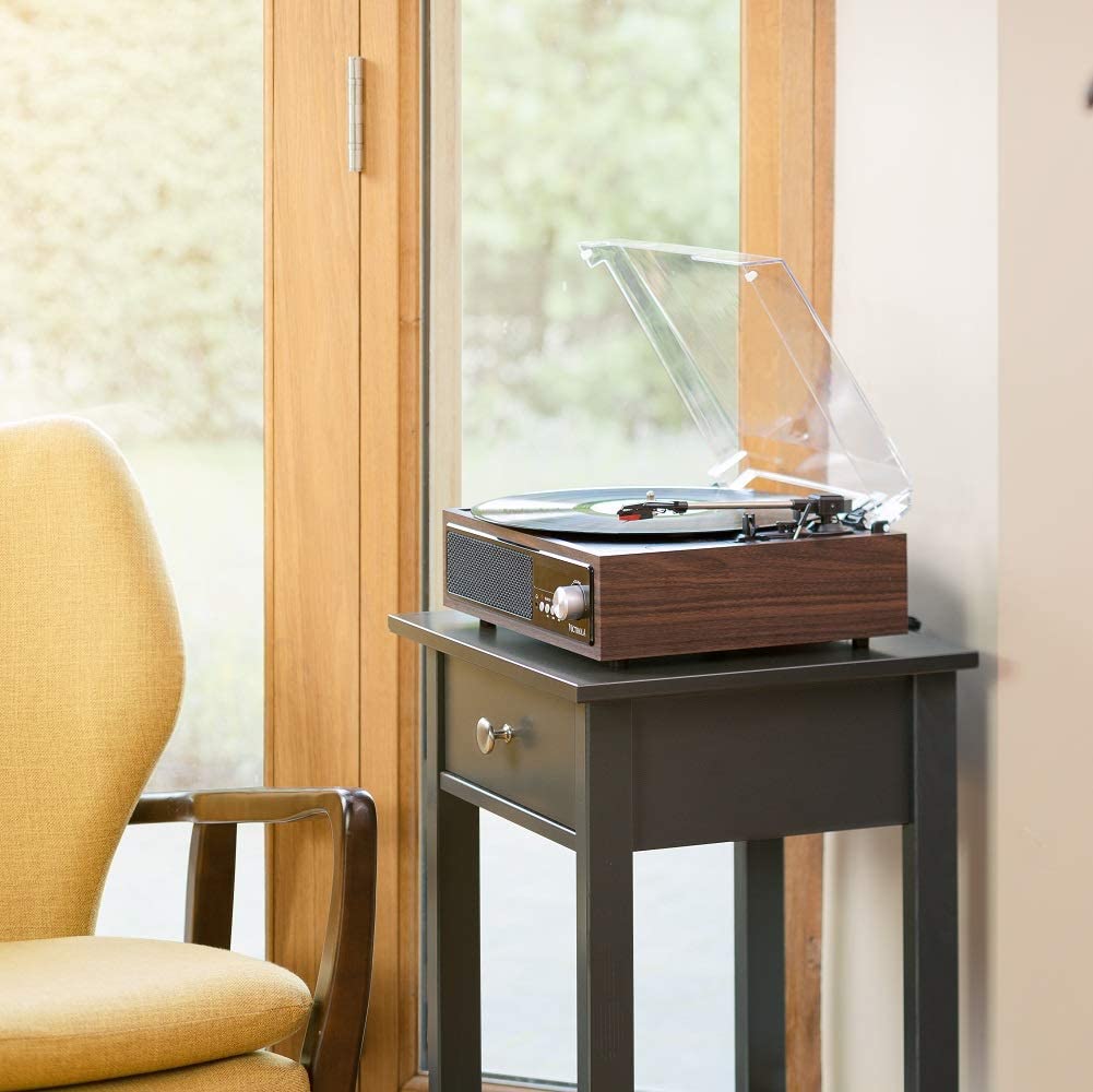 Golden Discs Tech & Turntables Victrola VTA67 - Bluetooth Turntable Radio (Dark Wood) [Tech & Turntables]