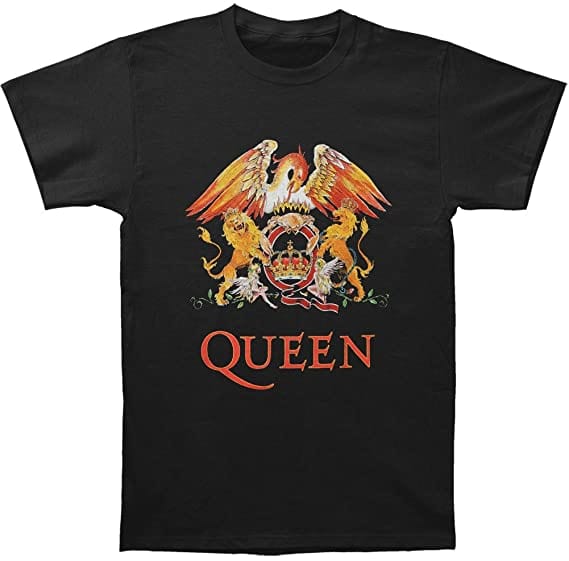 Golden Discs T-Shirts Queen Classic Crest - Black - Medium [T-Shirts]