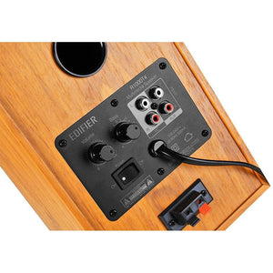 Golden Discs Tech & Turntables Edifier R1000T4 Active 2.0 Powered Bookshelf Speaker System For TV, PC, Laptop, Computer - 24W Total Power Output - 4" Bass Driver - Brown [Tech & Turntables]