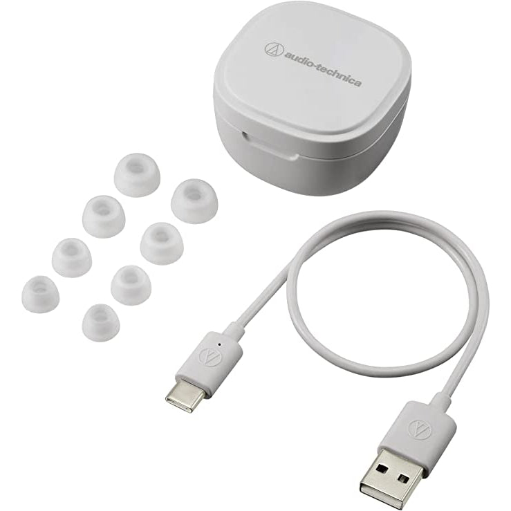Golden Discs Accessories Audio-Technica ATH-SQ1TW Truly Wireless Earbuds, White [Accessories]