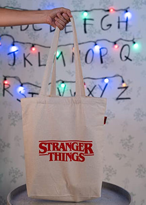 Golden Discs Posters & Merchandise Stranger Things Cotton White Tote [Bag]