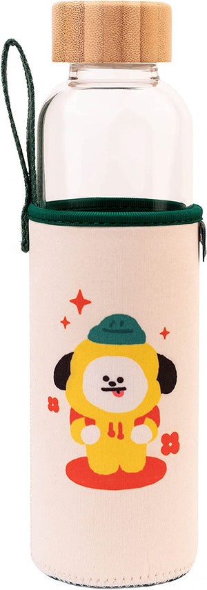 Golden Discs Posters & Merchandise BT21 Official Merchandise Chimmy Glass Water Bottle - 500ml / 17oz [Bottle]