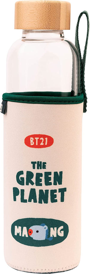 Golden Discs Posters & Merchandise BT21 Official Merchandise Mang Glass Water Bottle - 500ml / 17oz - Glass [Bottle]