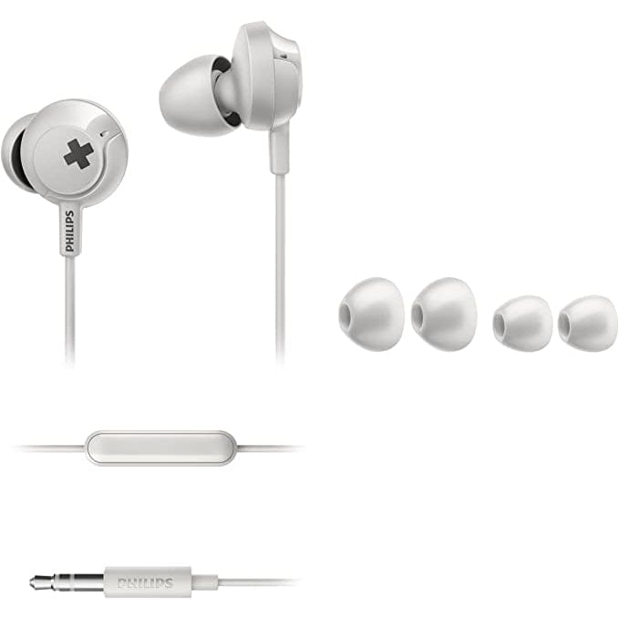 Golden Discs Accessories Philips Audio SHE4305WT/00 Bass+ Wired Earphones with Microphone [Accessories]
