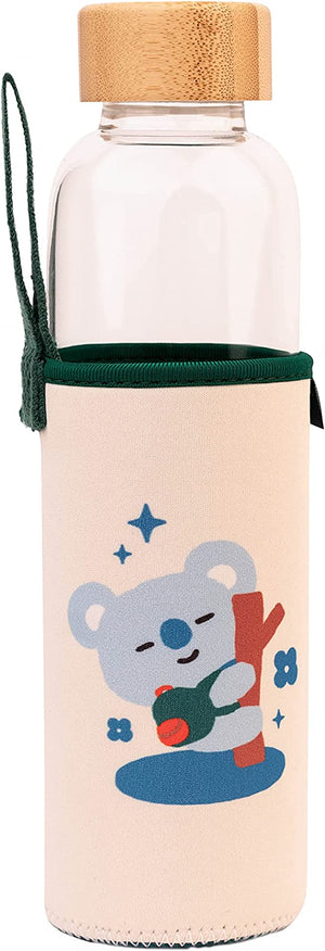 Golden Discs Posters & Merchandise BT21 Official Merchandise Koya Glass Water Bottle - 500ml / 17oz - Glass Bottle [Bottle]