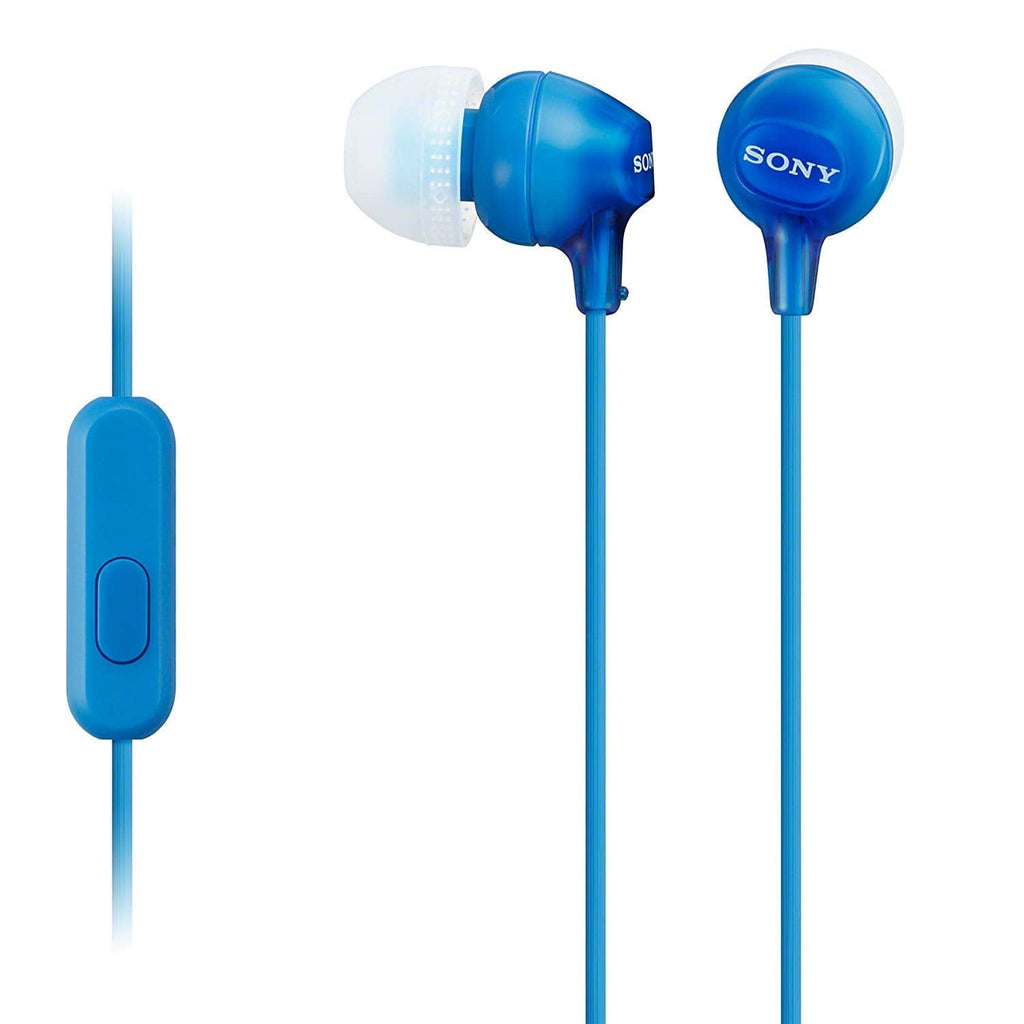 Golden Discs Accessories Sony MDR-EX15AP Earphones with Smartphone Mic and Control - Blue [Accessories]