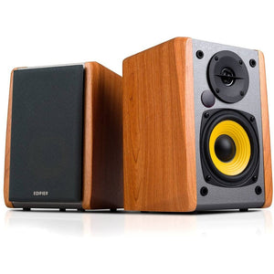 Golden Discs Tech & Turntables Edifier R1010BT - 4" Powered Bluetooth Wireless Multimedia Studio Monitor Speakers (Pair) 24 Watts RMS - Wood [Tech & Turntables]