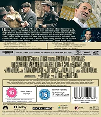 Golden Discs 4K Blu-Ray The Untouchables (Steelbook) - Brian De Palma [4K UHD]