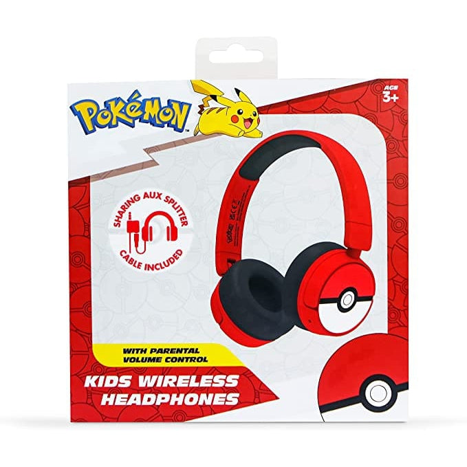 Golden Discs Accessories Pokemon Poke Ball Kids Wireless Headphones - Red [Accessories]