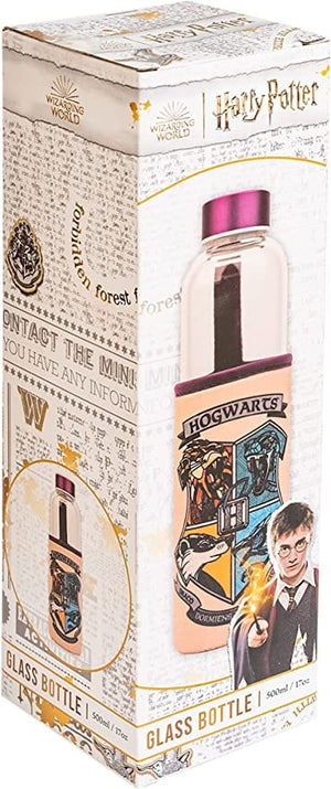 Golden Discs Posters & Merchandise Harry Potter Glass Water Bottle - 500ml / 17oz - Glass [Bottle]